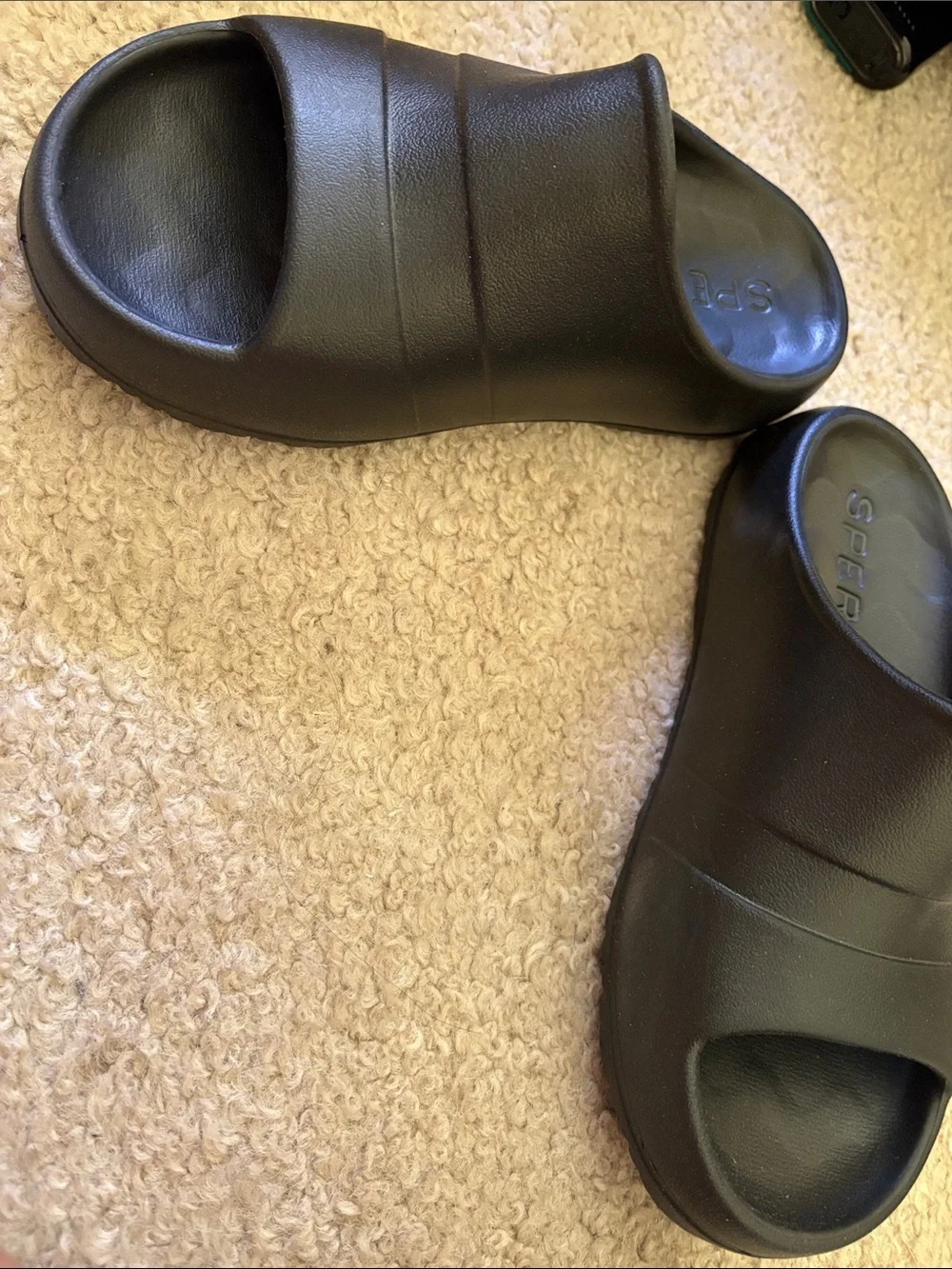 Sperry womens Black Slip-On Slide Sandals
